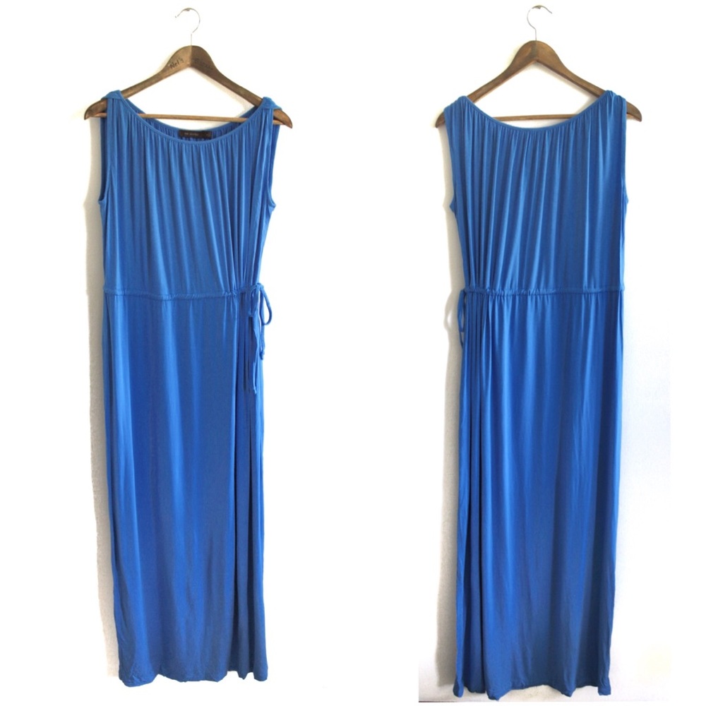 The Limited Toga Gladiator Blue Maxi Dress with Tie Waist Medium